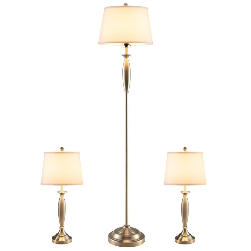 ARLIME 3 Piece Lamp Set, Modern Floor Lamp & 2 Table Lamps