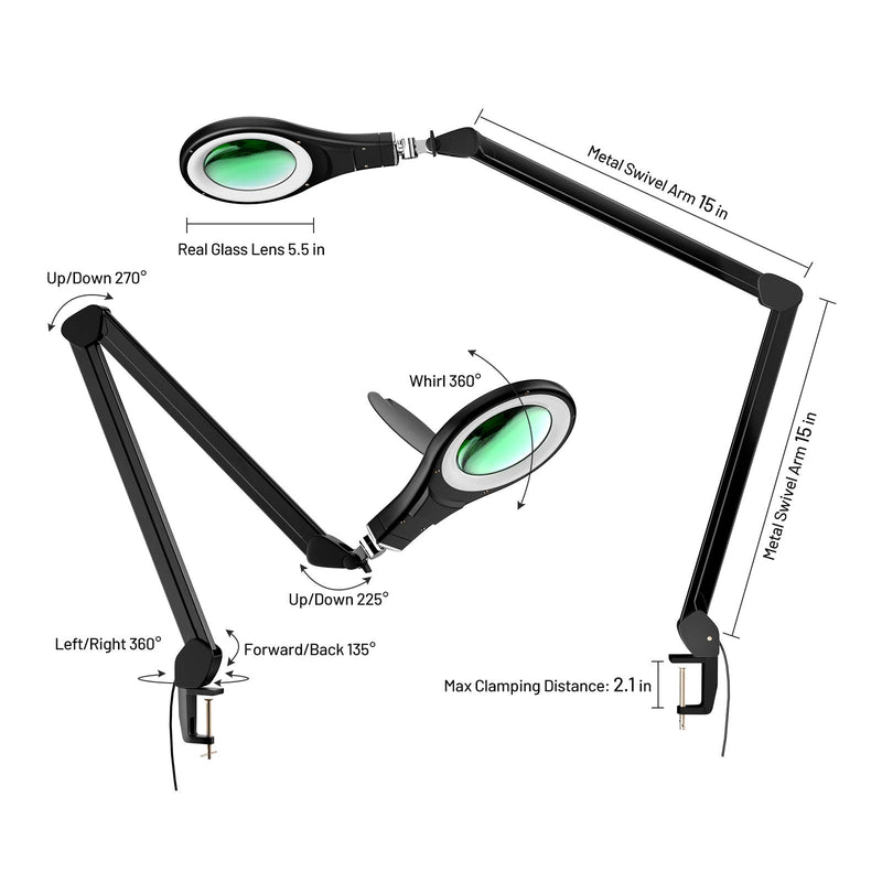 ARLIME 2.25X Magnifying Glass Lamp