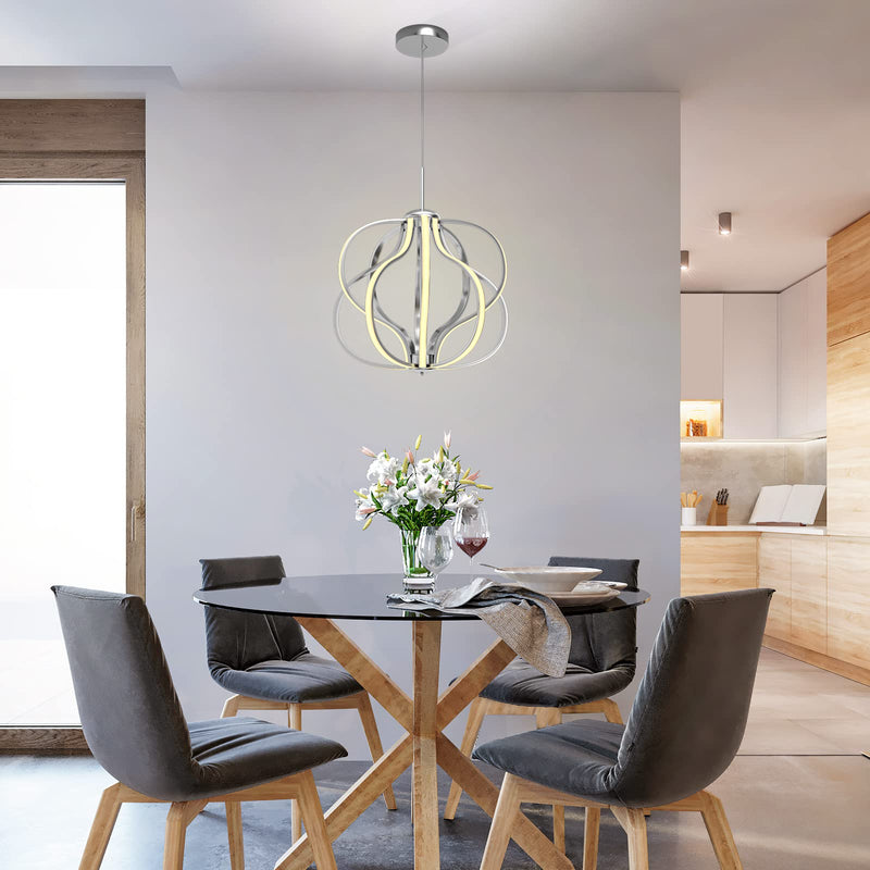 ARLIME Modern LED Chandelier, Dimmable Pendant Light with Adjustable Height