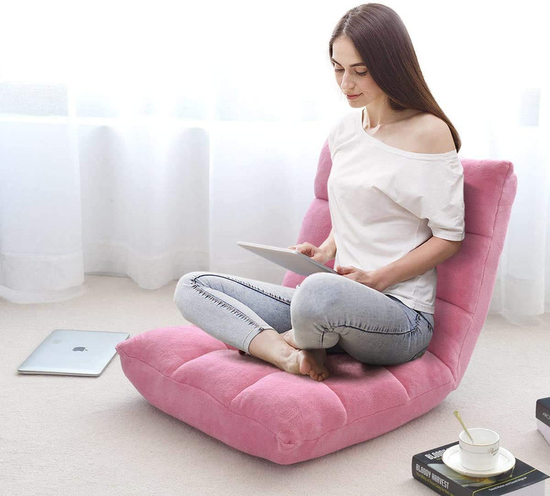 14-Position Floor Sofa, Folding Gaming Sofa Chair, Angle Adjustable Sleeper Bed, Couch Recliner