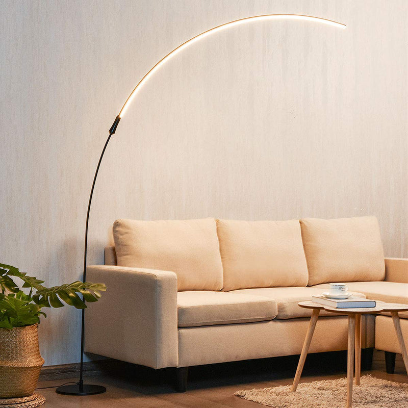 ARLIME LED Arc Floor Lamp, Curved Contemporary Minimalist Standing Lamp
