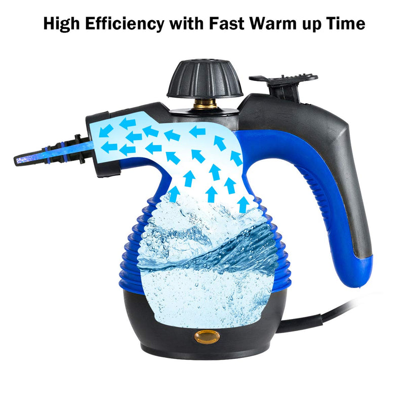 Handheld Pressurized Steam Cleaner, Multi-Purpose Steamer, Steam Iron, 1050W, W/Attachments