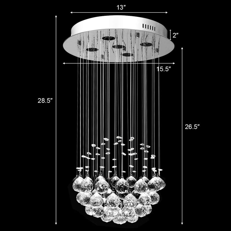 ARLIME Modern K9 Crystal Raindrop Chandelier