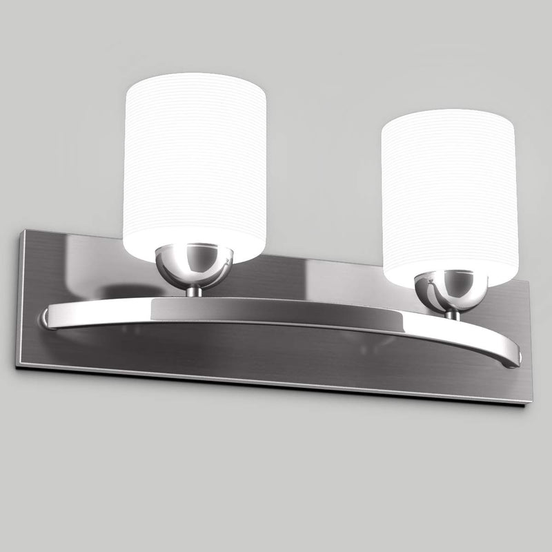 Bathroom Vanity Lamp Brushed Nickel Wall Mounted Vanity Lighting Fixture with White Glass Shade Wall Sconce Pendant Lamp