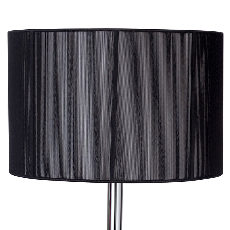 Floor Lamp, Living Room Modern Standing Floor Light with Sheer Shade and LED Light Bulb, 63 inches, Black