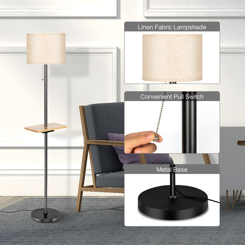 ARLIME Modern Floor Lamp with Tray Table