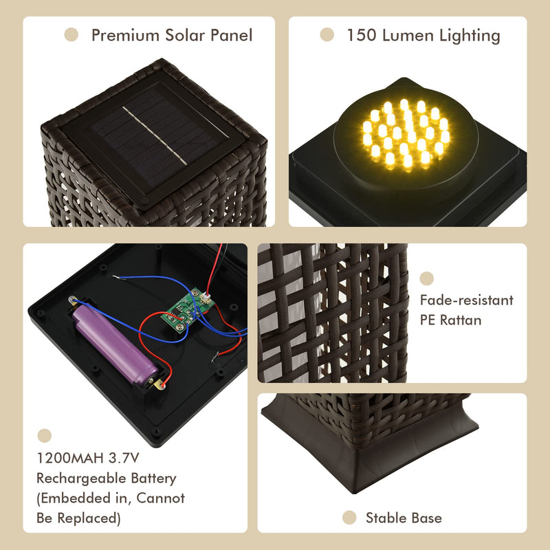ARLIME 2-Piece Outdoor Solar Powered Floor Lamps