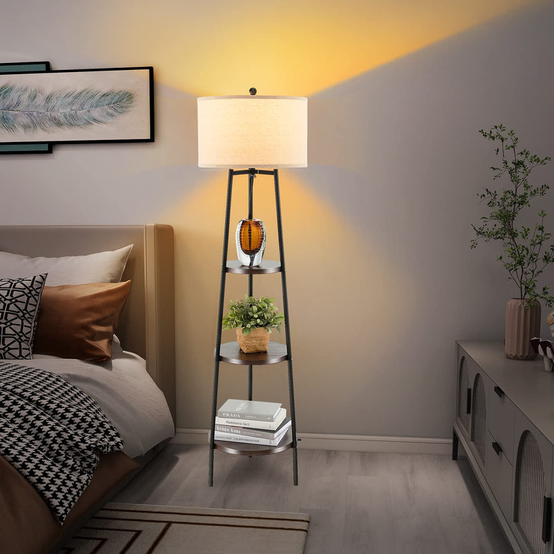 ARLIME Floor Lamp with 3-Tier Shelves - Modern Standing Corner Floor Lamp