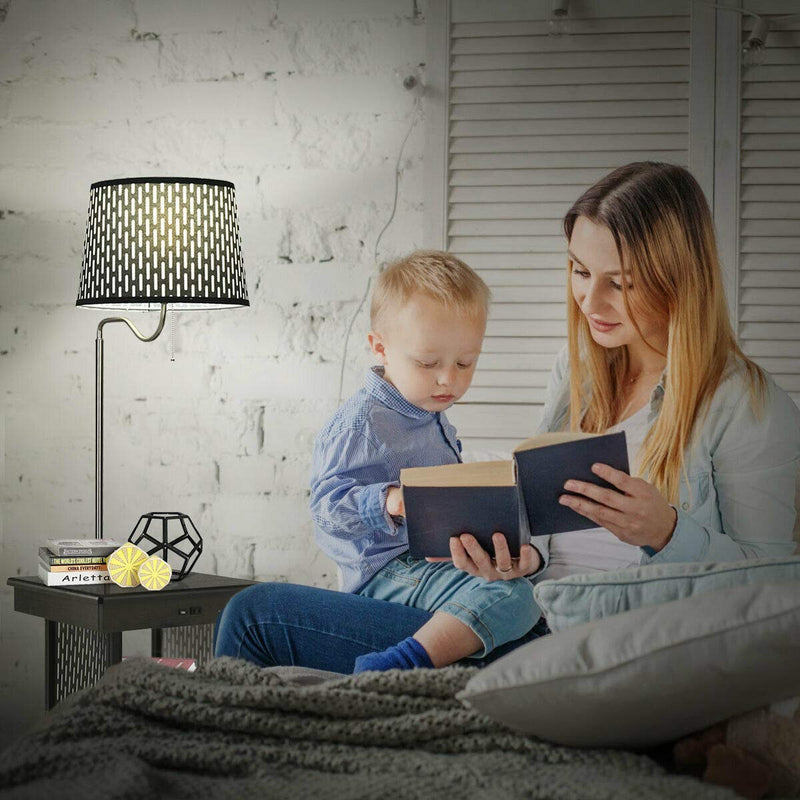ARLIME Floor Lamp, Swing Arm Lamp w/Wireless Charger