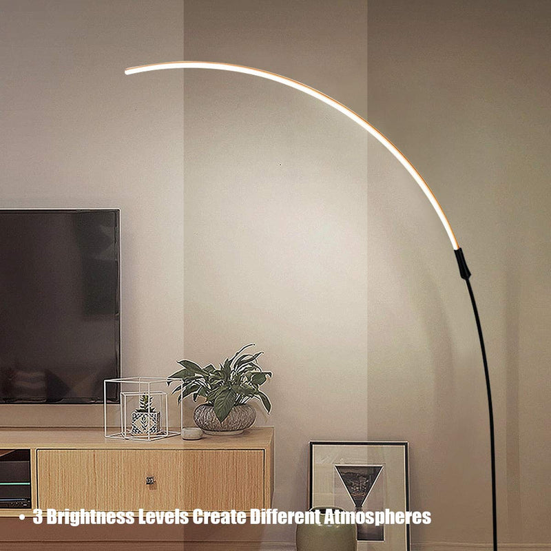 ARLIME LED Arc Floor Lamp, Curved Contemporary Minimalist Standing Lamp